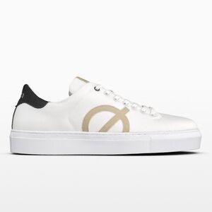 Women's White and Tan Sneakers